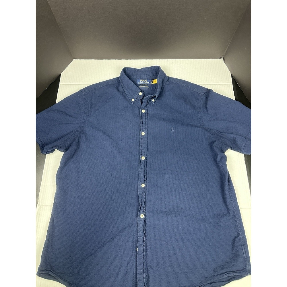 Polo Ralph Lauren RL Untucked Fit Navy Short Sleeve Shirt XL